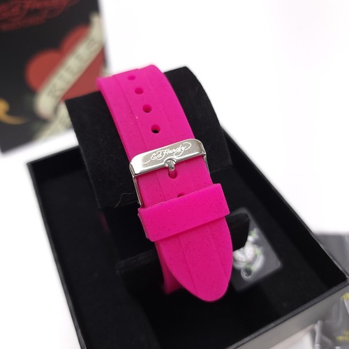 Ed Hardy Watch Pink Jelly Mist Flowe Analog Quartz Waterproof Sports Wrist Hand - 第 5/5 張圖片