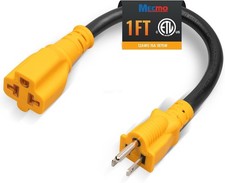 15A AC Power to 20A T Blade Adapter Cable 5-15P to 5-15R 5-20R 6-15R 6-20R 1FT