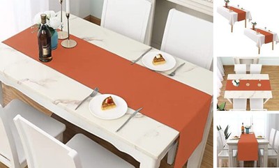  2 PCS Fall Rust Cloth Table Runner for Wedding Rustic Wedding Party Bridal 