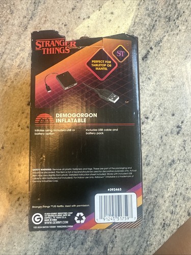 Gemmy Demogorgon Inflatable 19" Stranger Things USB or Battery - Picture 3 of 6
