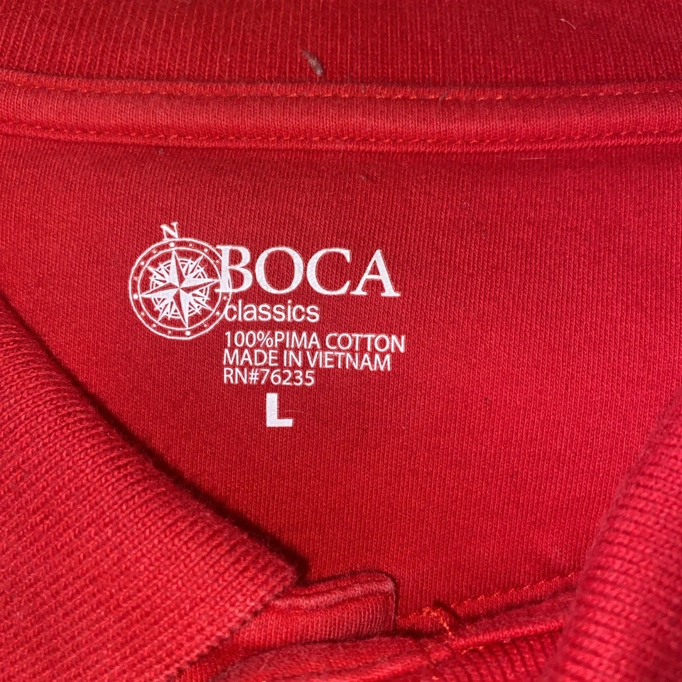 Polo Boca Classics Hombre L Pima Algodón Rojo Manga Corta Foto 2 de 4