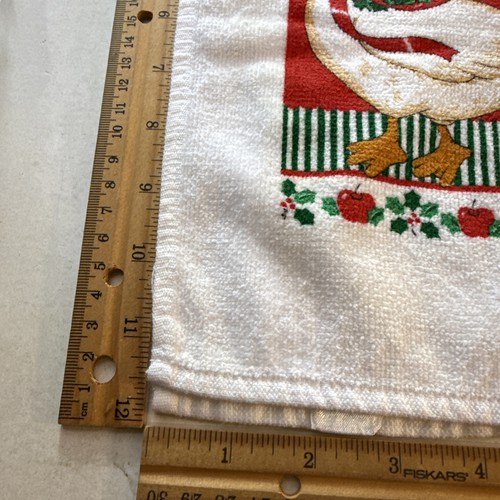 Cannone asciugamano cucina Buon Natale vacanze oche oca 1990 casetta vintage - Foto 4 di 24