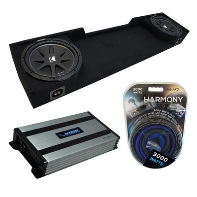 88-98 GMC Sierra Ext Cab Truck Kicker Comp C10 Dual 10 Sub Box & HA-A800.1 Amp