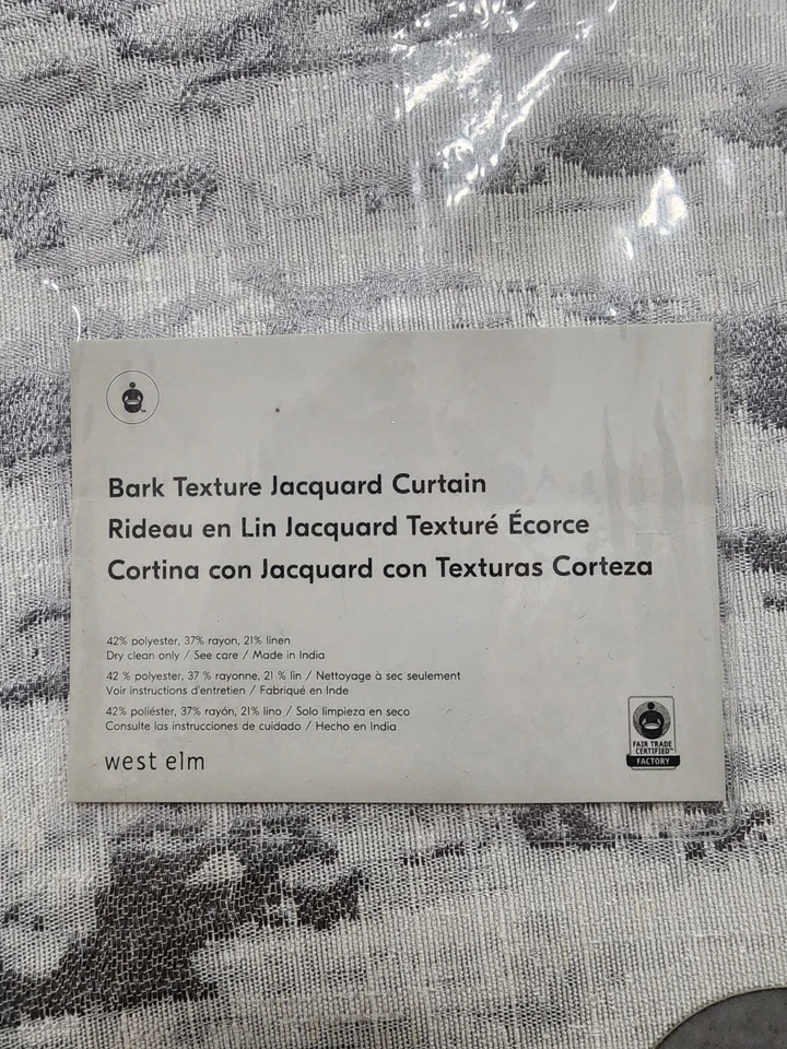 west elm Bark Texture Jacquard Curtain.     48" x 96"  - Image 4 of 4