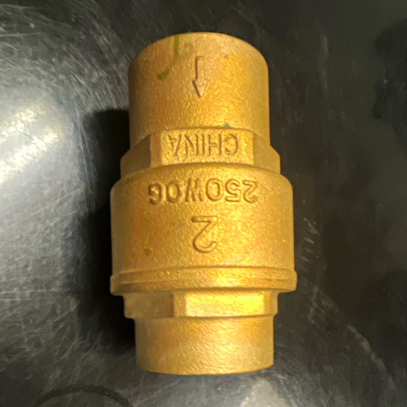 China 2in Brass Spring In-Line Check Valve 230 WOG 125 WSP Water Oil Gas