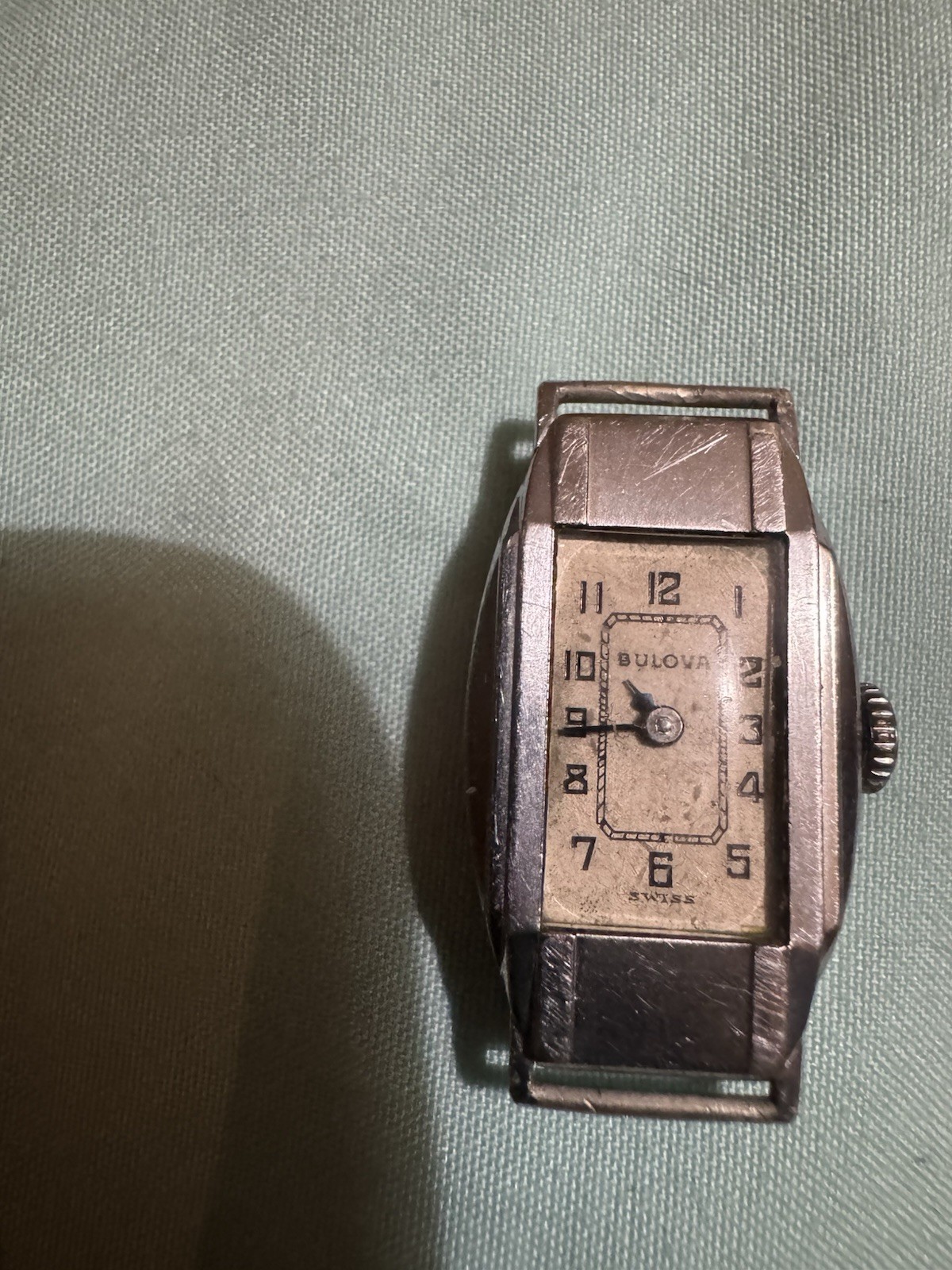 Vintage Bulova Watch Rectangular Silver Tone No S… - image 2