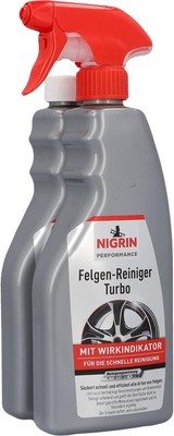 Nigrin 74245 Turbo Wheel Rim Cleaner, 2x 0.5 Litre, Self Active Cleaner for All