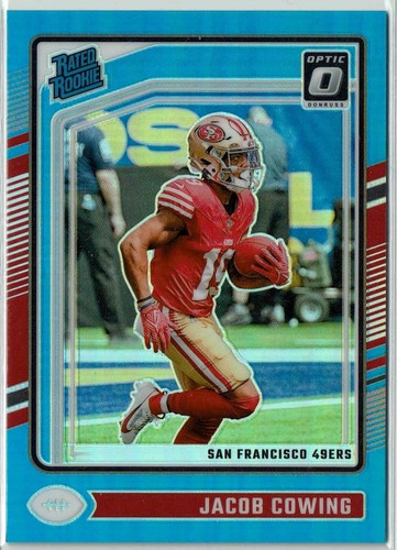 2024 Panini Donruss Optic #236 Jacob Cowing Rated Rookie Aqua /299 - 49ers