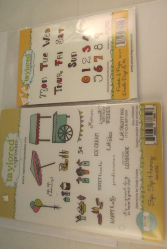 Taylored Expressions Cling Stamps 2 Sets Doodle Days & #s Sip, Sip Horray - Picture 2 of 5