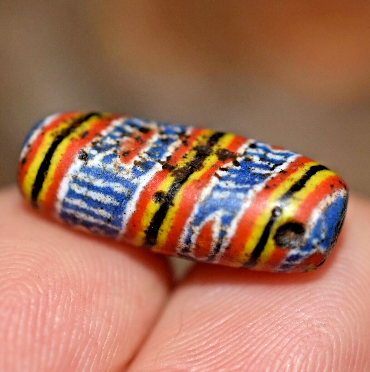 Antique Rare Kiffa African Powder Glass Cylinder Bead Mauritania ...