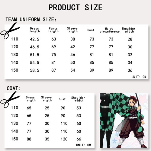 kamado tanjiro竈門炭治郎 style Cosplay Costume Full KIDS/Adults demon slayer kimetsu - Picture 6 of 11