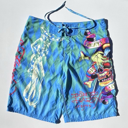 Ed Hardy Surf To Die Boardshorts Größe Herren 34