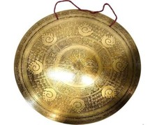 Full Mantra Carving Gong - Gong mantra tibétain - Idéal pour la guérison,...