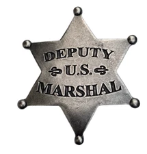 Collectable Western Badge - Old West Silver Finish Badge - Deputy US Marshal