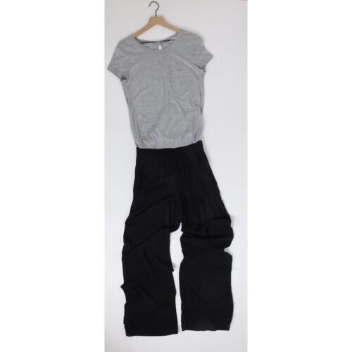ESPLÉNDIDO Mono Materiales Mezclados Medios Bloques de Color Blusa Gris y Negro Grande - Imagen 2 de 12