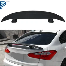 Fit Universal 2 Pedestal 52" Matte Black Trunk Spoiler Wing Fin Tail With Light