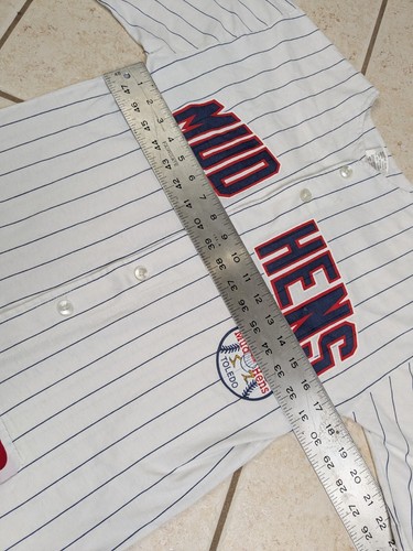 Camiseta de béisbol Toledo Mud Hens de colección de los años 80 talla mediana con botones puntada única - Imagen 5 de 8