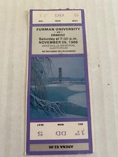 Furman Paladins vs Erskine Flying Fleet Basketball Ticket Stub-11/29/86