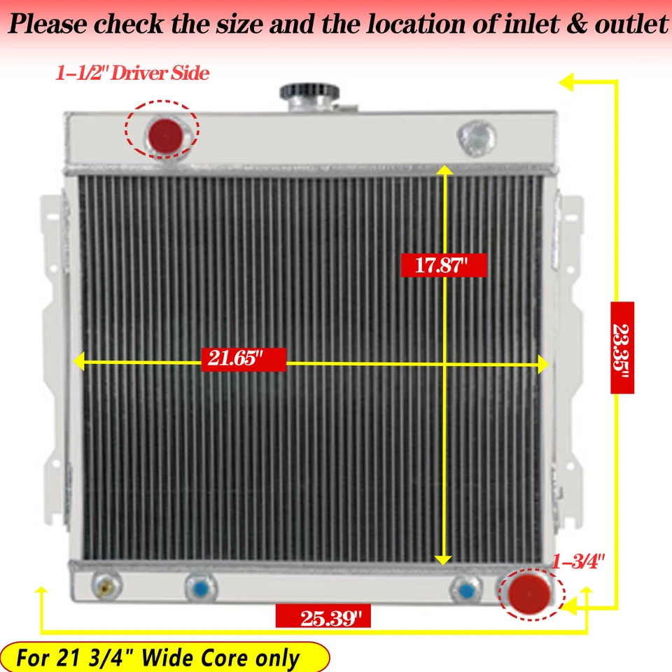 2-Core Radiator+Shroud Fan For 1972-79 77 1975 DODGE D/W D100 W200 300 PICKUP V8 Foto 2 de 4