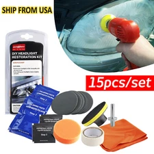 Headlight Restoration Kit Car Lens Lamp Cleaner Sanding Repair Heavy Duty Tools