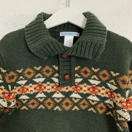 Janie & Jack Fair Isle Knit Sweater Pullover Boys Size 5 Cotton Wool Pockets - Picture 11 of 12