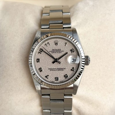 Rolex Datejust Medium 31mm Jubiläum Jubilee Silver Dial Ref: 68274 Automatik Ful