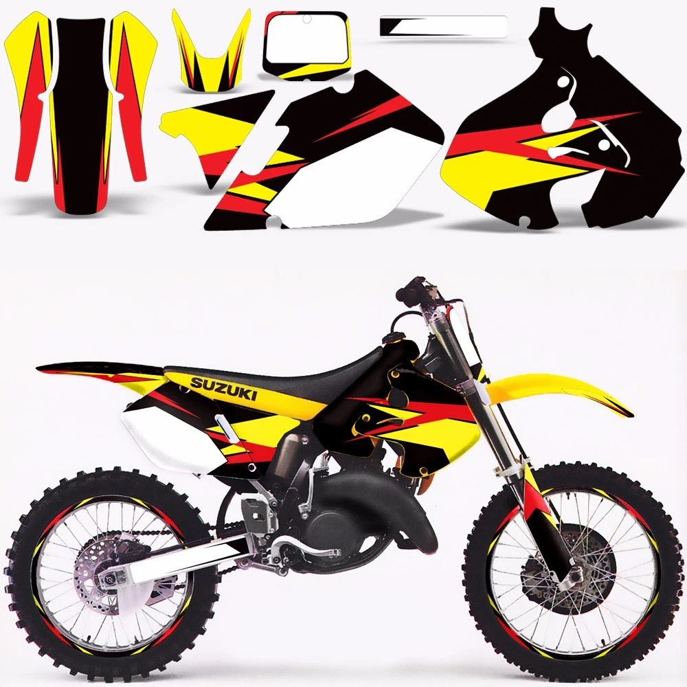 Decal Graphic Kit Suzuki RM125 RM RM 125 Dirtbike Backgrounds Deco 1999 2000 XX