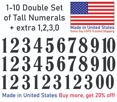 1-10 School Book Outdoor Vinyl Decal Numbers for Mailbox, Door, Address, Locker