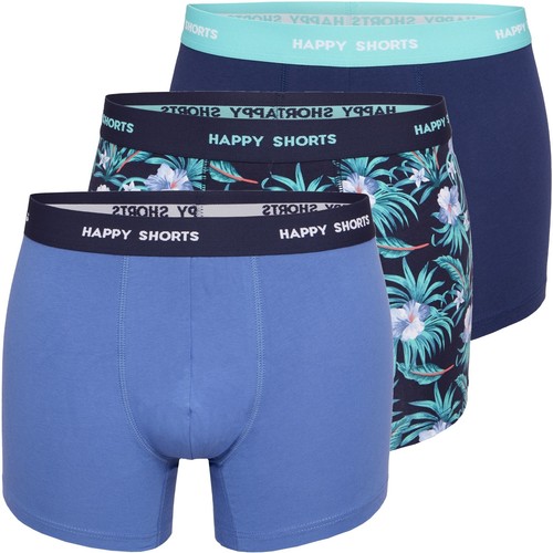 3er Pack Happy Shorts Boxershorts Pants Boxer Fun marine blau hawaii - Afbeelding 1 van 5