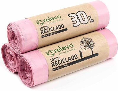 Relevo 100% recycelte Duftmülleimer, strapazierfähig 30L, 45 Müllbeutel