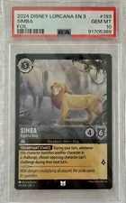 2024 SIMBA - Rightful King - Foil #193 Disney Lorcana ITI EN 3 PSA 10 GEM MINT