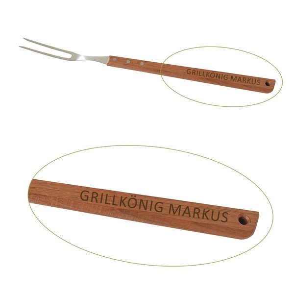 Grillgabel Mit Gravur Grillbesteck Individuell Mit Name Geschenk Grillsaison-image