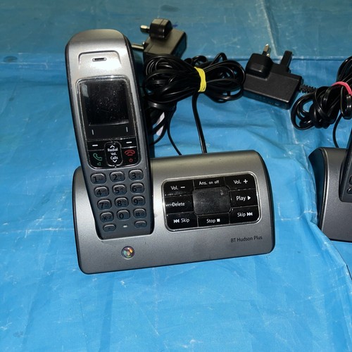 BT Hudson 1500 Twin DECT Cordless Phone With Answer Machine Gun Metal/Black - Zdjęcie 2 z 9