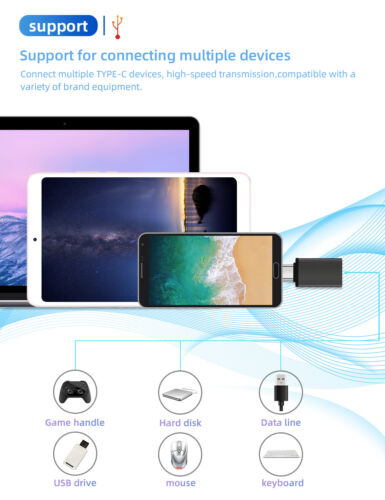 USB-C Male to USB A Female Adapter Converter OTG Type C Android Phone - Picture 3 of 10