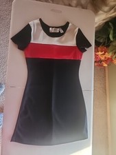 1990's Vintage GALY Women's Henrietta Dress Red/Black & white SIZE M 