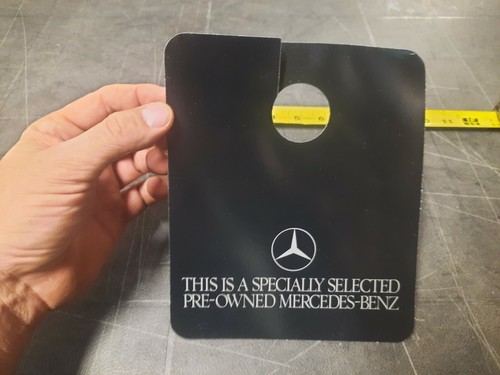 Mercedes-Benz  Preowned Car Dealership Black Rear View Mirror Tag Original 1990s - Afbeelding 1 van 2