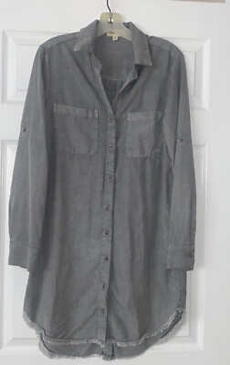cloth and stone shirt dress Women's & Dresses For cooler days Chic Beige Button-Front Shirt Dress