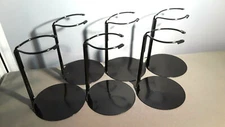Doll Stands set of 6 Black Metal  for 5 to 6 inch Dolls or Teddy Bears #1175