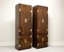 henredon scene one campaign style armoire cabinets - pair