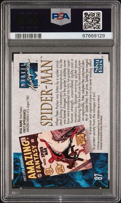 1992 Marvel Masterpieces SPIDER-MAN #87 PSA 7 Joe Jusko Art | eBay