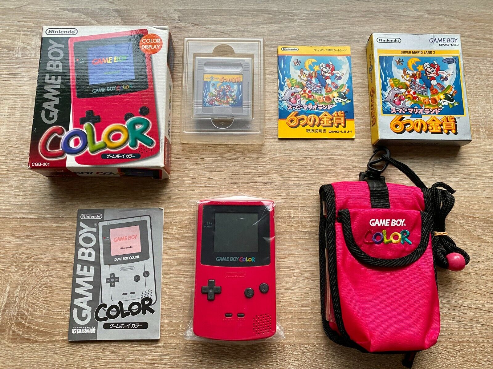 harmonisk Luscious ulækkert Nintendo Game Boy Color Red Console Boxed w/ Super Mario Land 2 &amp;  Carrying Case | eBay