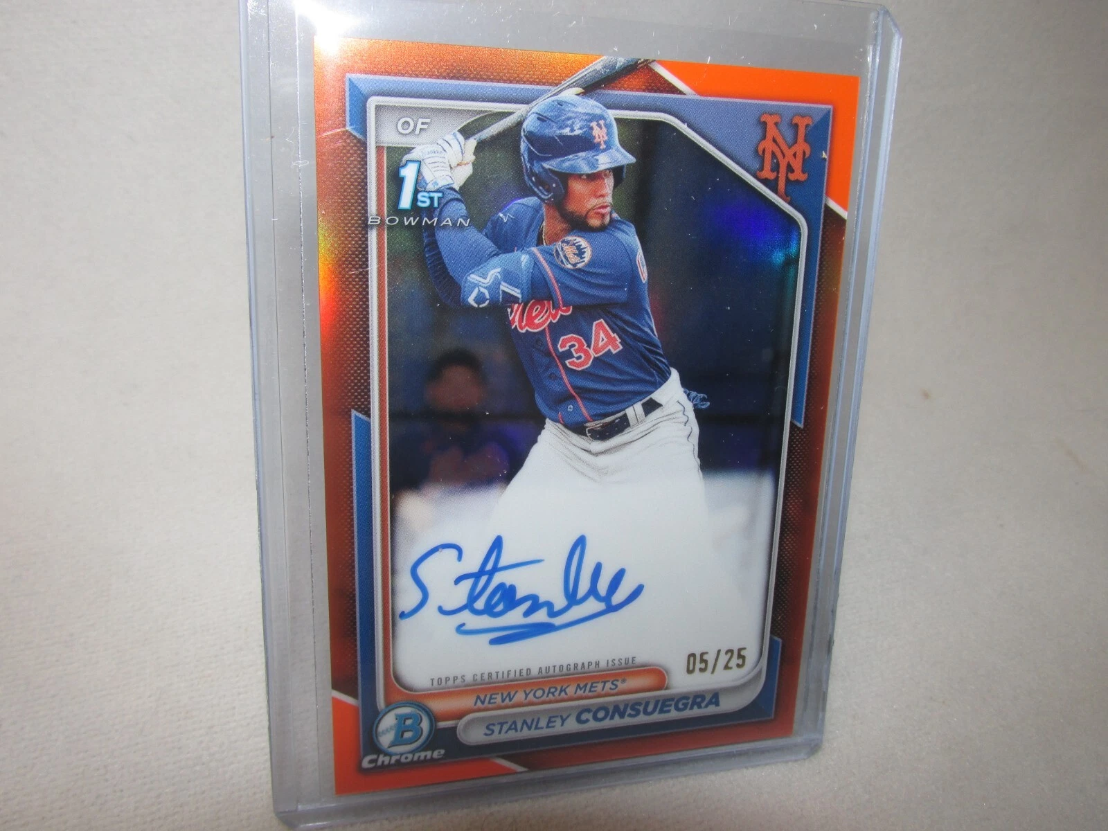 Stanley Consuegra * 2024 Bowman * 1st * Chrome Auto * Orange Refractor 5/25