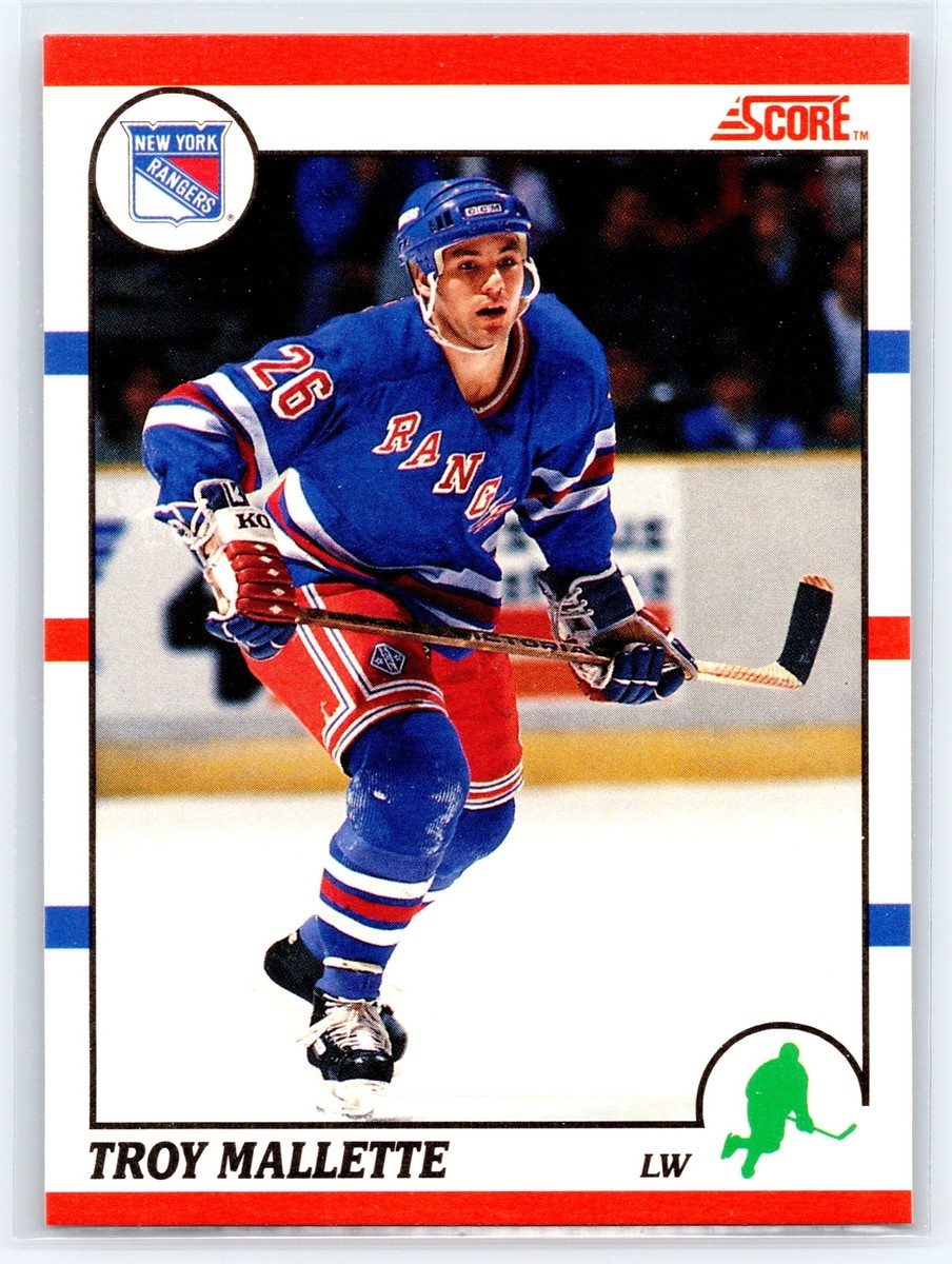 1990 Score American #288 Troy Mallette Hockey New York Rangers