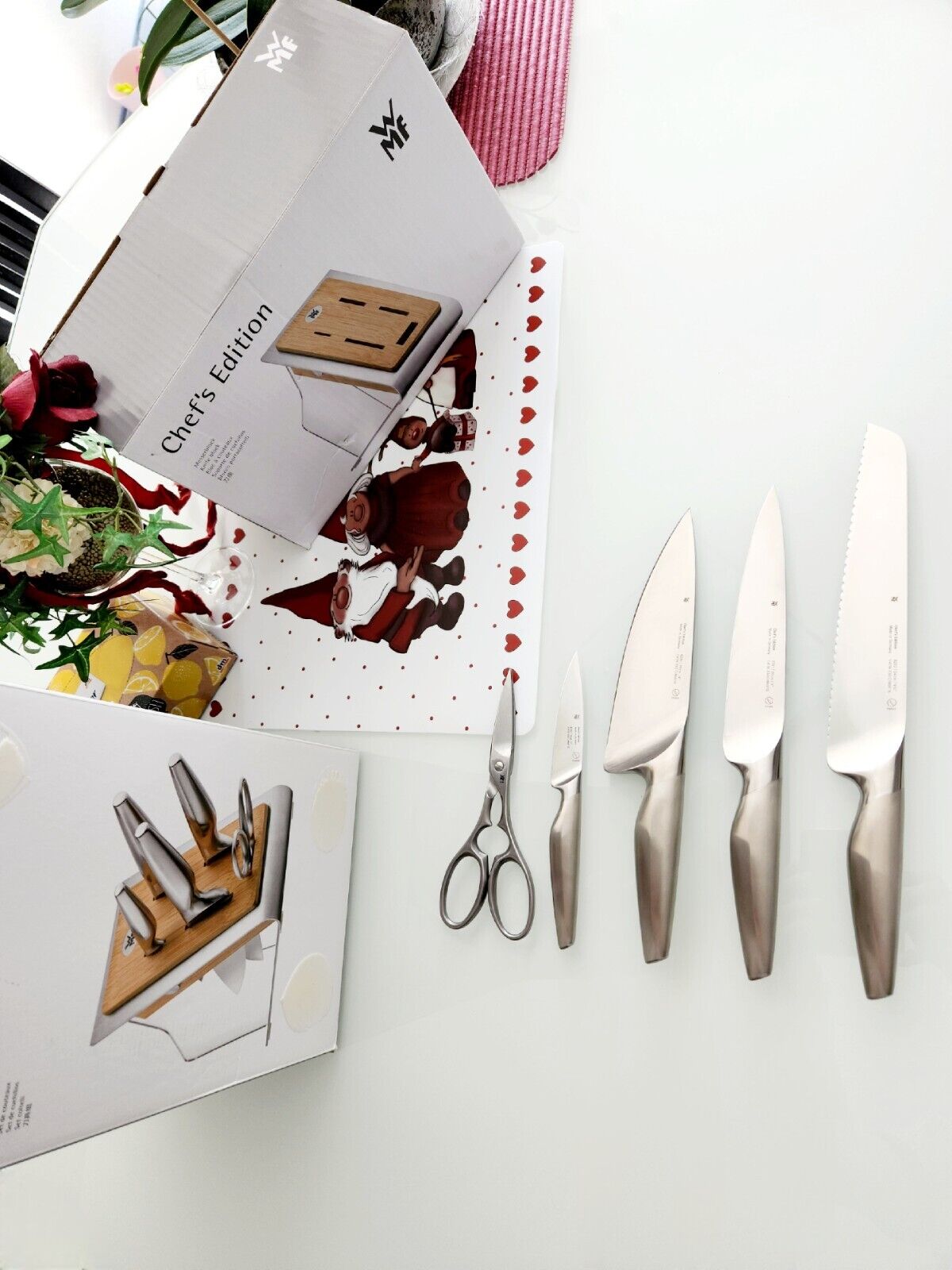 Chefs Edition Messer-Vorteils-Set mit Messerblock, 6-teilig
