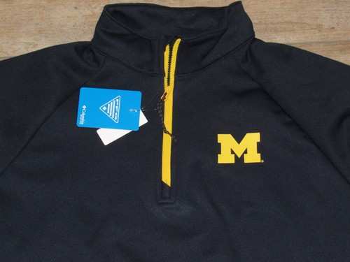 Michigan Wolverines Columbia PFG Omni-Shade 1/4 Zip Jacket $70 size Men's 2XL - Picture 2 of 6