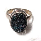 VINTAGE STERLING SILVER DRUZY RING ~ SIZE 8.5