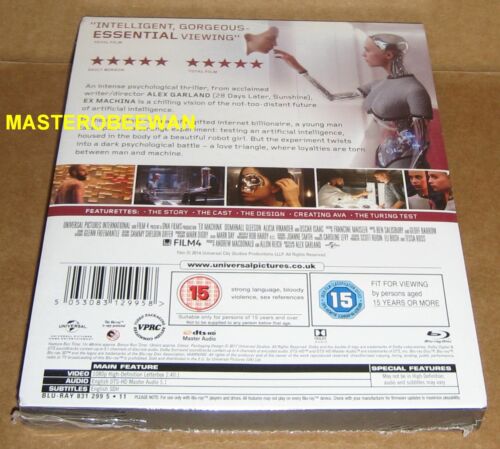 EX _ Machina Limited edition Steelbook (Blu-Ray, 2017) New Sealed UK Region Free - Picture 2 of 2