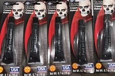 Rubies Black Cream Face Paint Halloween Costume Makeup Washable .7 oz Ea 5 Packs