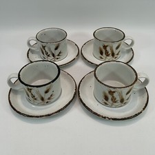 Vintage Midwinter Stonehenge Wild Oats 4 Cups and Saucers 70's Dining