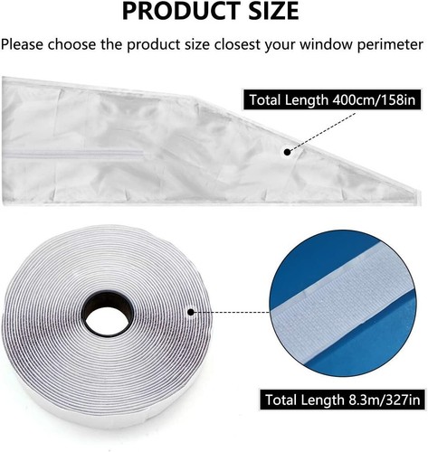 HOUSSE ISOLATION DE FENETRE POUR CLIMATISEUR MOBIL blanc 4m - Photo 3/12
